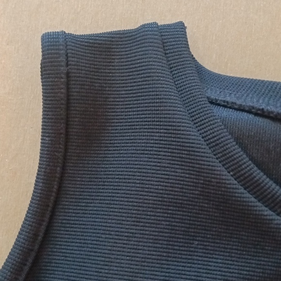 ZARA Trafaluc cold shoulder mini dress size M black knit EUC - Picture 9 of 10